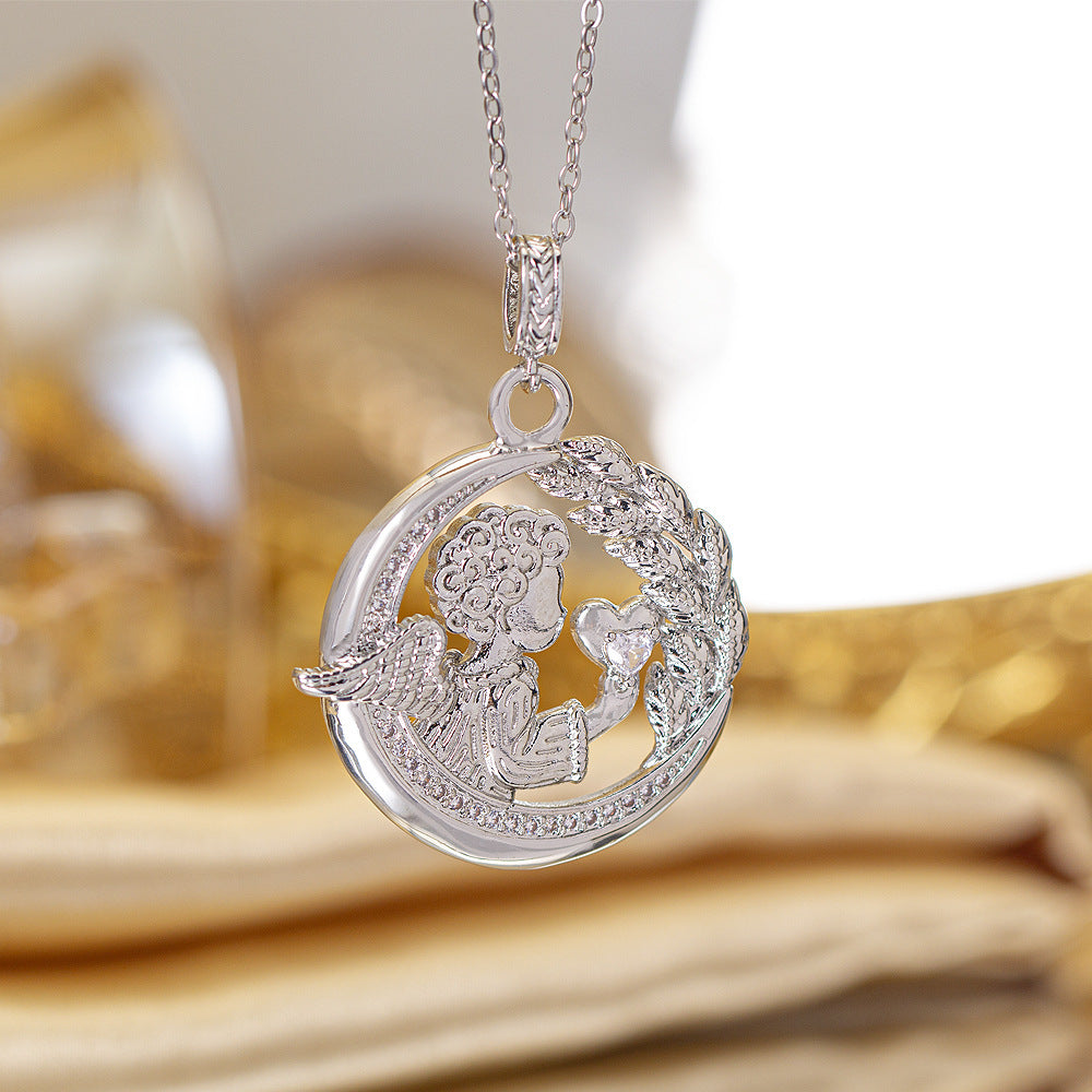 [titanium steel] cross-border popular copper micro-embedded necklace for women, stainless steel gold-plated electroplated high-end exquisite clavicle chain jewelry