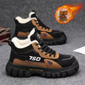 Men's cotton-padded boots 2025 new winter fleece-lined warm outdoor hiking waterproof non-slip high-top work martin snow boots