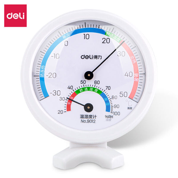 Deli 9012 thermometer indoor temperature and humidity meter can be placed upright small household thermometer office hygrometer wholesale