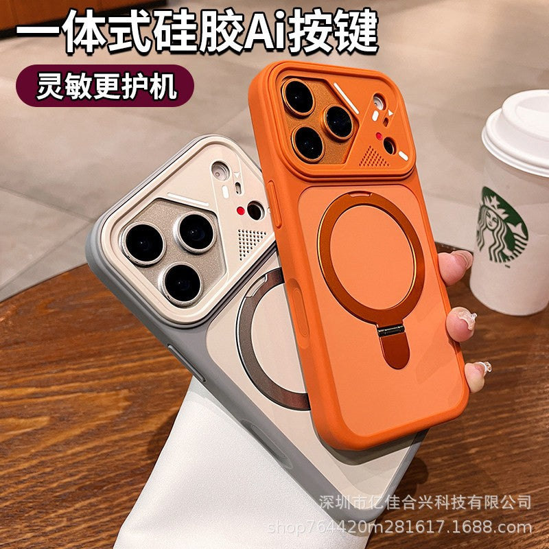 Irregular lens large window instantly turns into iphone17pro mobile phone case apple 11 imitation original magnetic holder