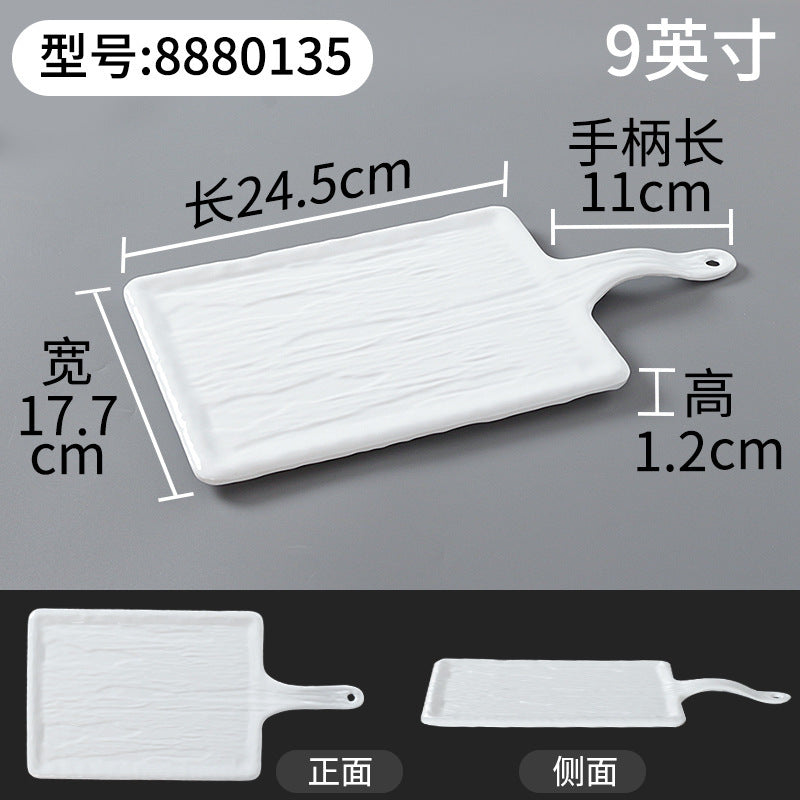 Xiangyuanmei melamine tableware white plate rectangular commercial catering beef plate plastic dinner plate hot pot mutton plate
