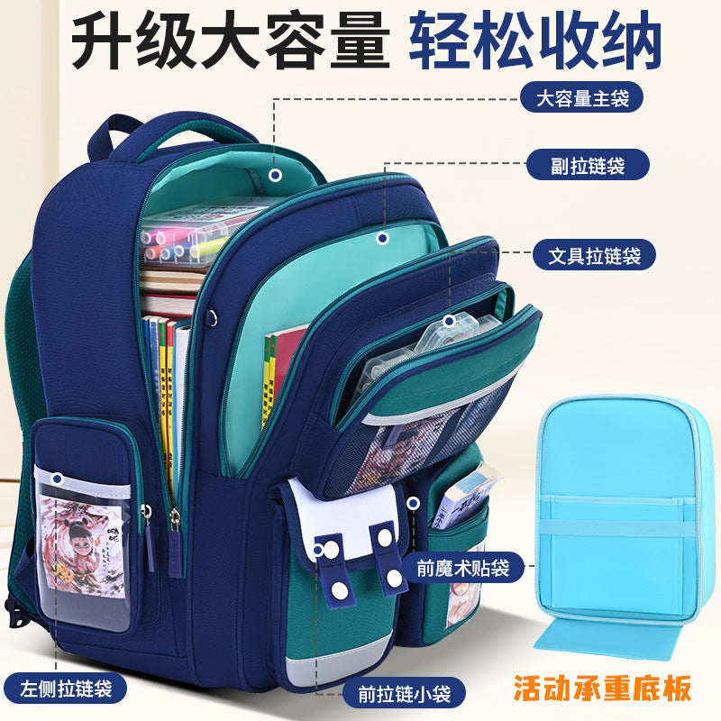 New nezha backpack for elementary school students, grades 1-6, lightweight, spine-protecting, load-reducing, large capacity for boys and girls