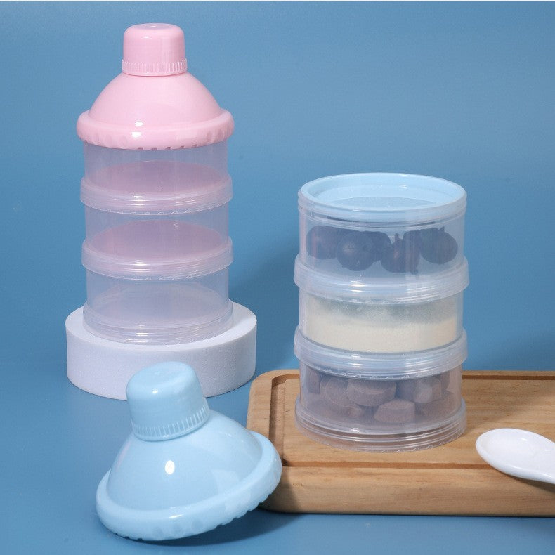 Newborns go out portable transparent multi-layer milk powder box removable baby large-capacity milk powder grid maternal and infant products wholesale