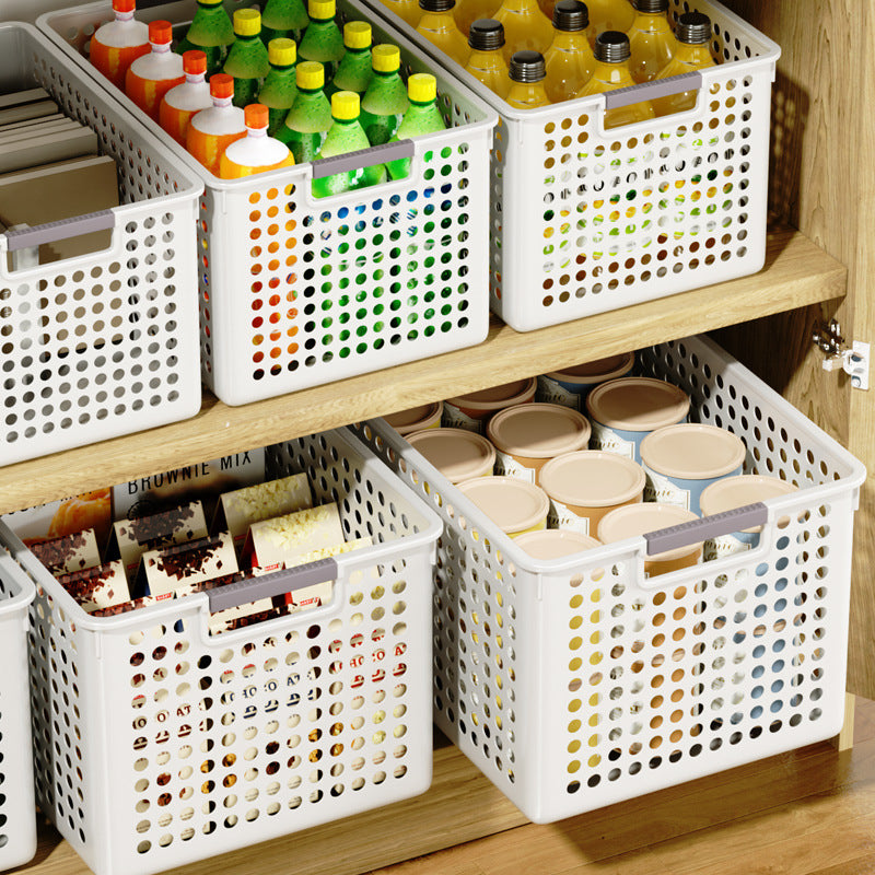 Miscellaneous storage box, household snacks, toys, plastic storage basket, dormitory desktop book storage box