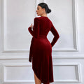 hot selling european and american sexy long dress v-neck bodycon asymmetrical dress cocktail party gown for women