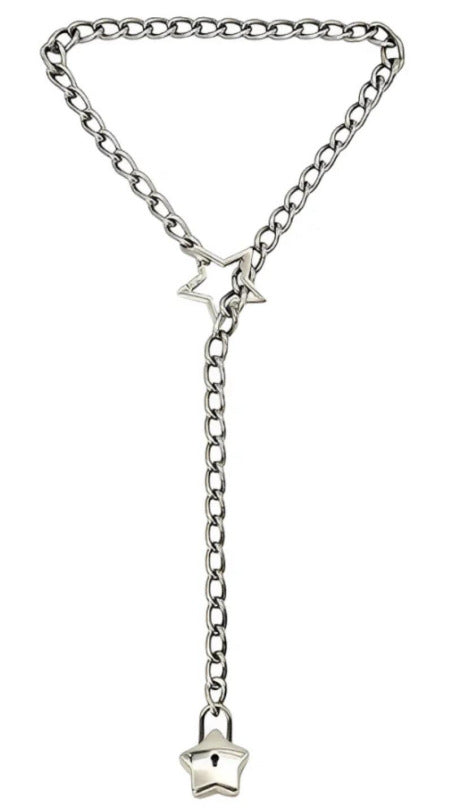 Amazon wide light luxury style y-ring slider chain stainless steel necklace handmade punk cuban chain necklace