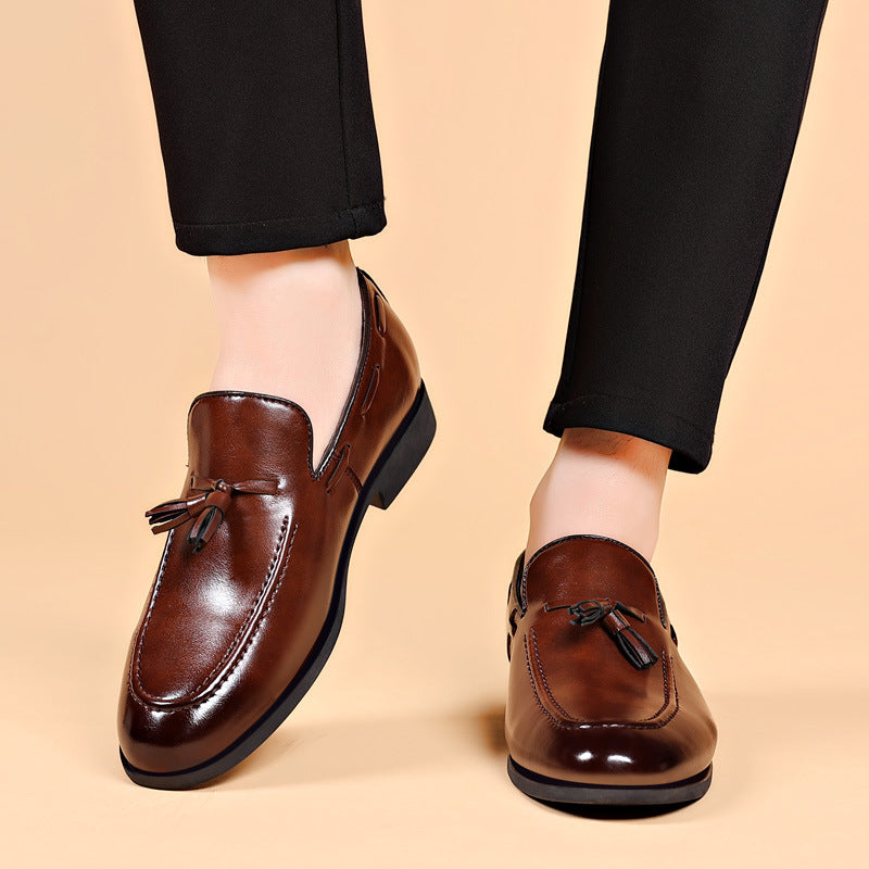 2023 summer new men's leather shoes - plus size business formal casual dress shoes - wedding lace-up men's footwear