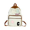 2025 new lambswool patchwork spring outing backpack - cute korean style student backpack, fresh and sweet plush women's bag