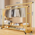 **[reinforced 25mm diameter] 150cm gold double-decker parallel bars with wheels**