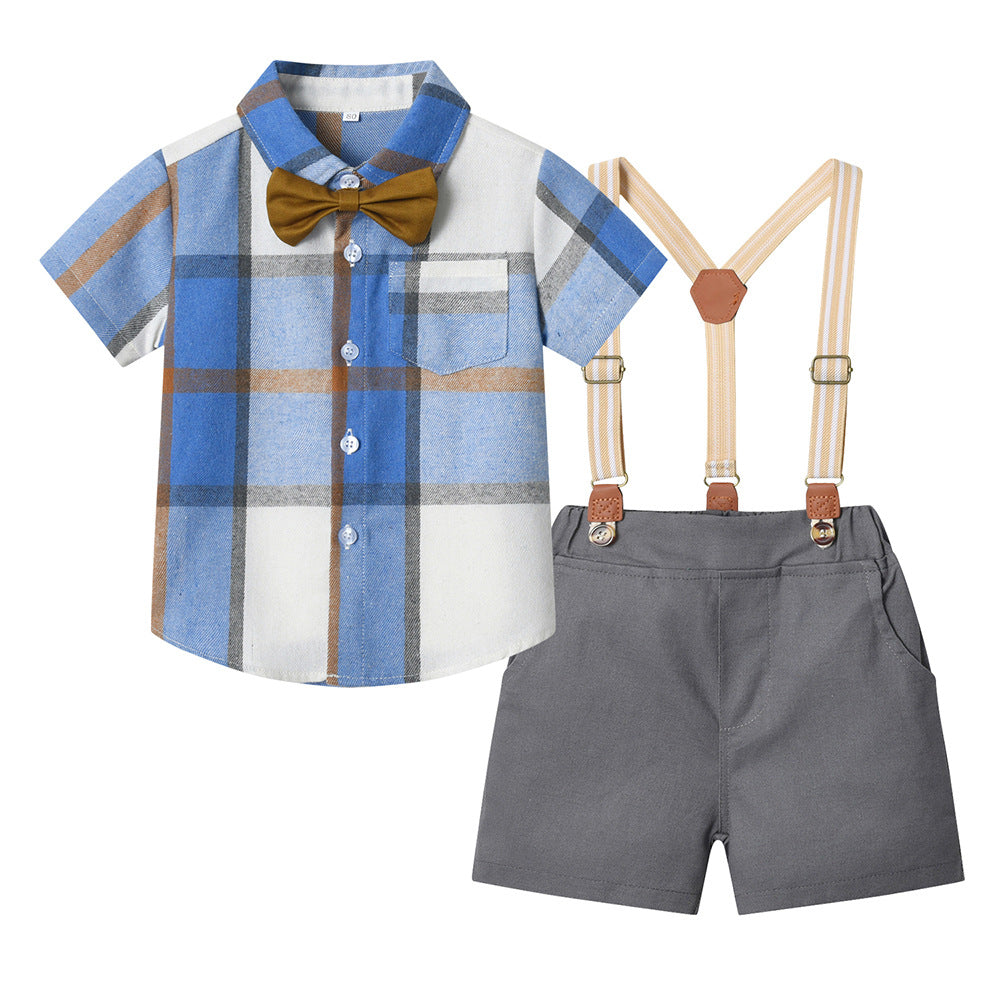 New arrivals: boys' spring/summer shirts - wholesale children's plaid short-sleeve shirts for big and middle-sized boys