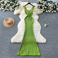 Accessible luxurynormcore styleclassy sense suspender knittingdress women's summer silmslimming look pure desire street hot girl long skirt