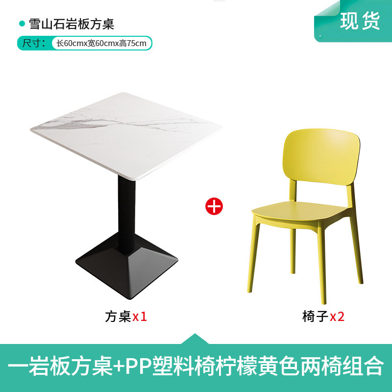 Company staff canteen dining table and chairs student canteen snack bar combination catering commercial 4 staff school restaurant