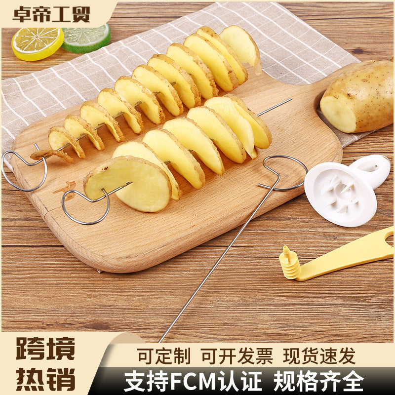 hot-selling whirlwind potato cutter, multi-functional hand-cranked vegetable cutter, potato tower cutter, manual whirlwind potato slicer