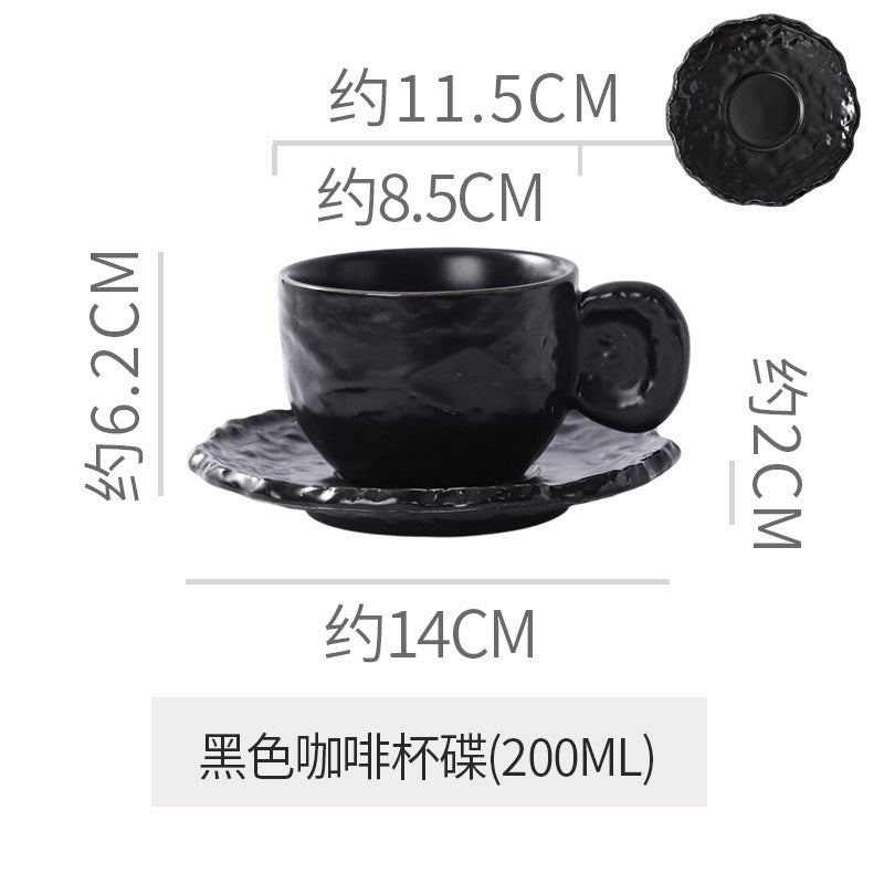 Luxury retro-style irregular ceramic dinnerware set with embossed gold trim – perfect for home, restaurant, and hotel table settings