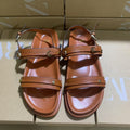 Zar summer new arrivals: women's brown casual travel sandals - chunky heel, versatile thong sandals