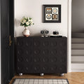 Black storage cabinet retro shoe cabinet for home entrance storage light luxury scandinavian entrance living room all-in-one casual wall cabinet