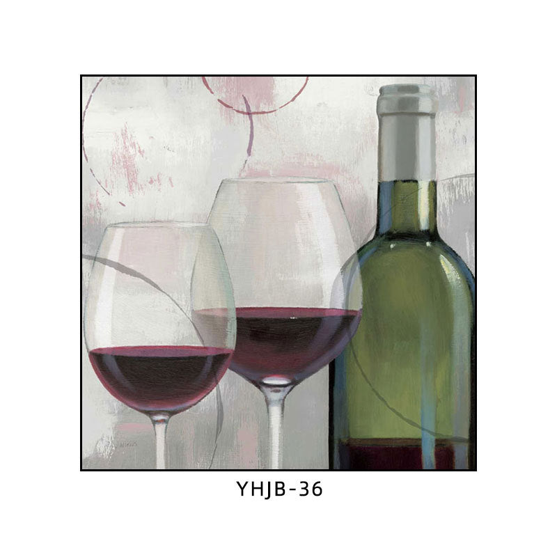 American bar decorative painting retro industrial style creative KTV box red wine glass hanging painting nostalgic wine mural