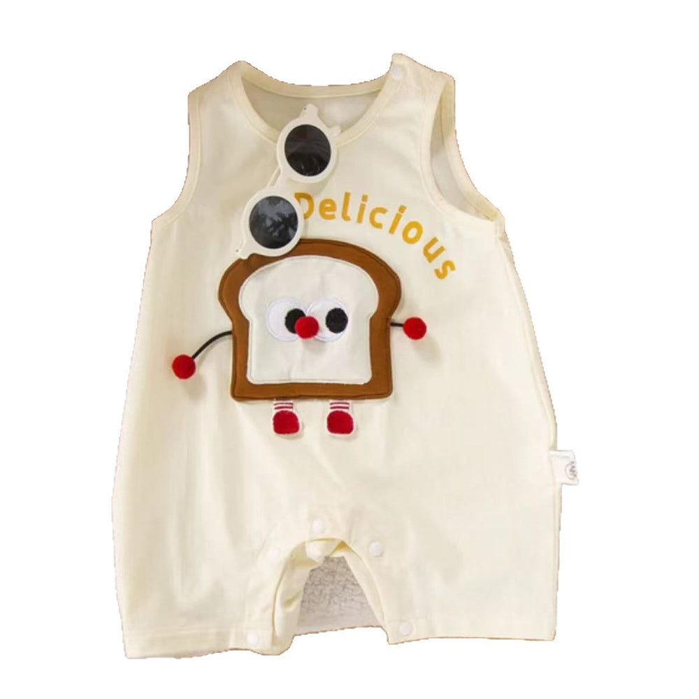 Summer sleeveless romper for baby boys and girls - cute, breathable, and perfect for casual outings