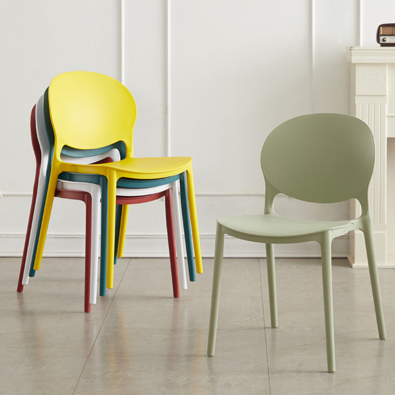 Stackable plastic dining chairs - home, backrest, nordic light luxury style - outdoor restaurant, bubble tea shop, food stall, commercial use