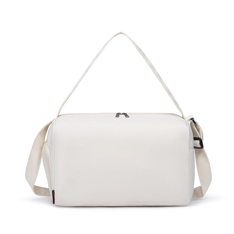 New travel bag trendy simple solid color sports fitness bag men and women business travel storage luggage independent shoe compartment