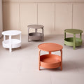Scandinaviancasual plastic double-layered small round table living room sofa side table for home creative coffee table corner table storage rack