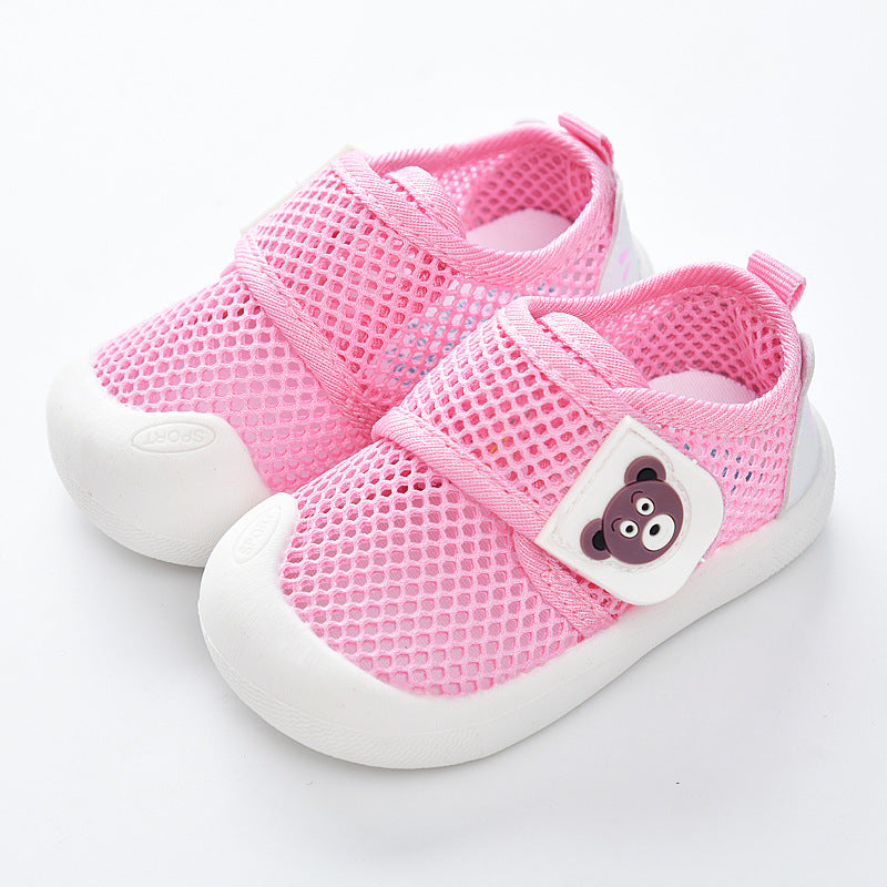 Baby sandals for boys, summer first walker shoes, 0-1-2 years old infant anti-slip soft sole mesh shoes for babies and toddlers, baby girl shoes