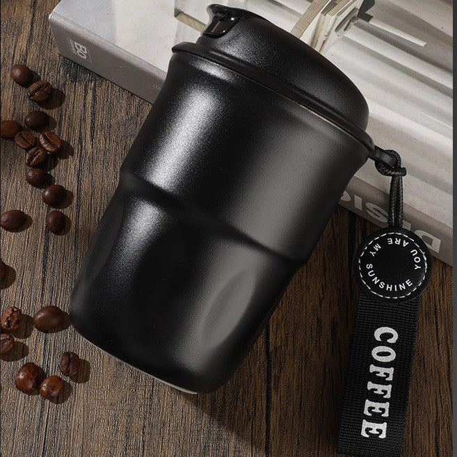 New minimalist coffee mug - stylish and portable 316 stainless steel insulated tumbler - trendy couple's water bottle