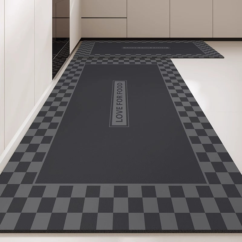 Kitchen floor mat - wipeable, low-maintenance, waterproof mat -  new design - stain-resistant diatomaceous earth mud mat - special anti-slip, oil-proof foot mat
