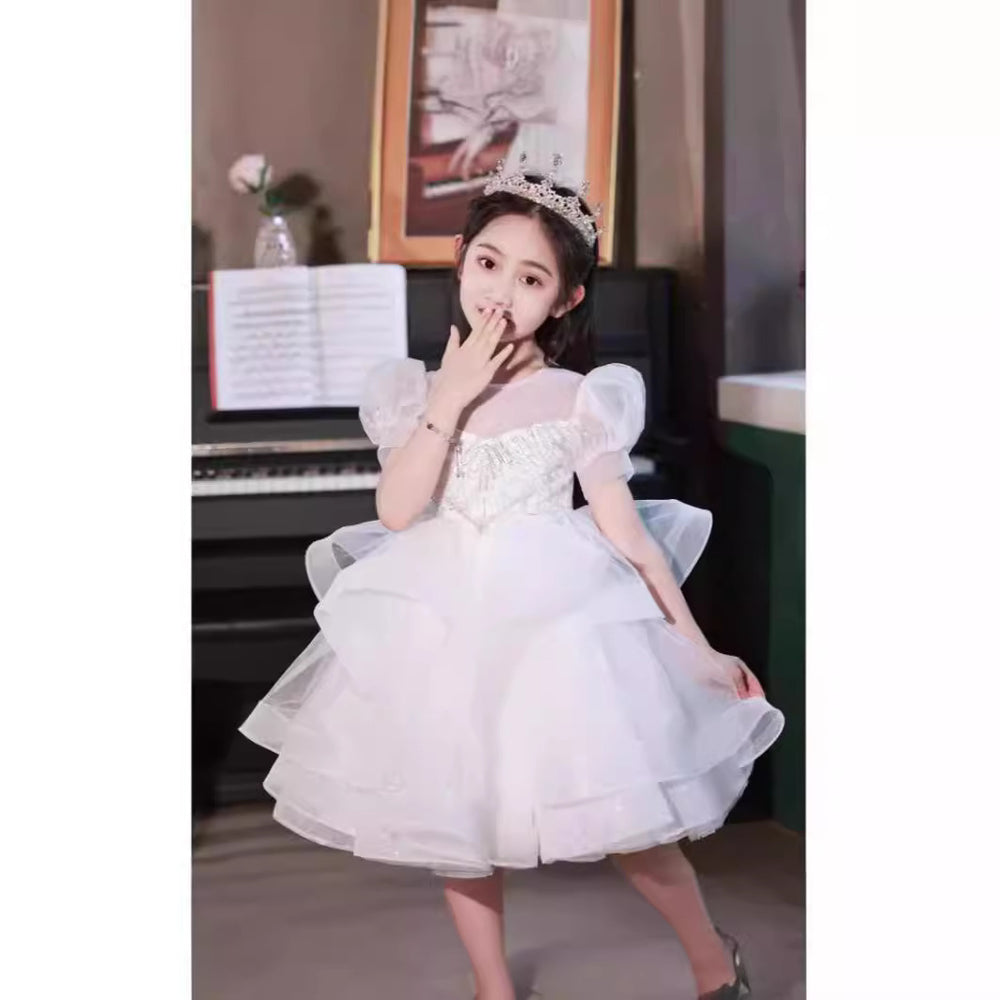 New arrival kidsshort dress new arrival style children's clothing baby girl first birthday mesh tutu skirt girl princess dress evening dress