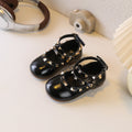 Ready-to-ship girls' leather shoes: korean style, kids' patent leather princess shoes, fashionable studded bowknot flats, performance shoes