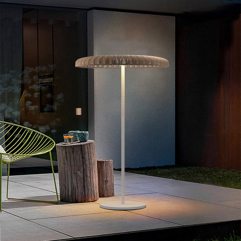 Outdoor waterproof woven solar lawn lamp b&b terrace rooftop restaurant arrangement lamp house courtyard floor lamp