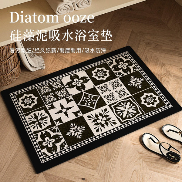 Bathroom special floor mat American toilet door floor mat non-slip toilet absorbent mat Diatom mud quick-drying carpet