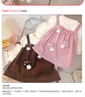 Kids cute dressspringnew arrivalfashion style korean version little girl outwearfake two-piece suspender patchwork skirt