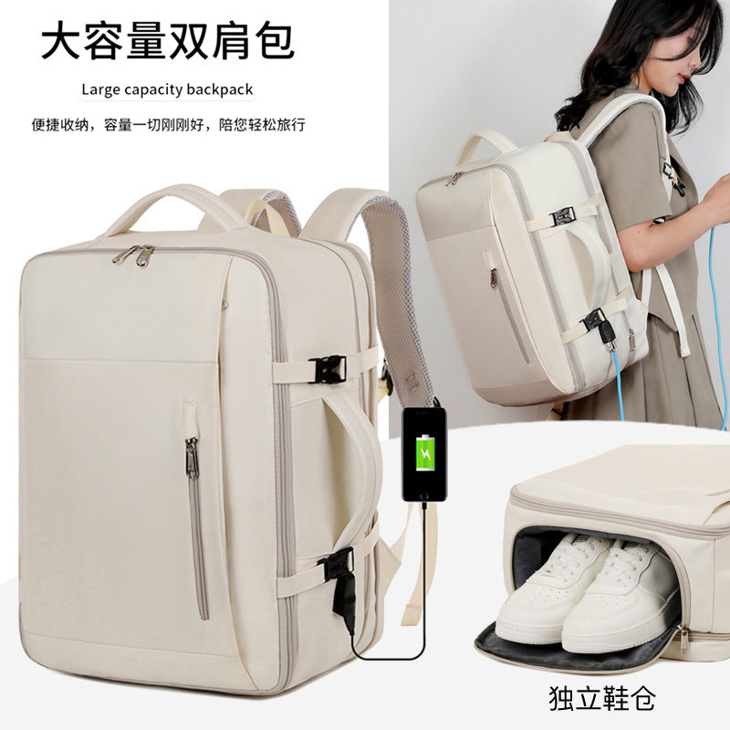 New Business Expansible Backpack USB Port Outdoor Commuter Laptop Bag Multifunctional Fashion Backpack