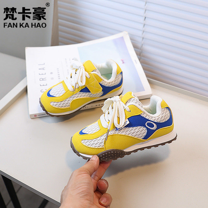 Vancahao sneakers:  autumn new korean style kids' fashion trendy mesh aglet shoes, girls' running shoes