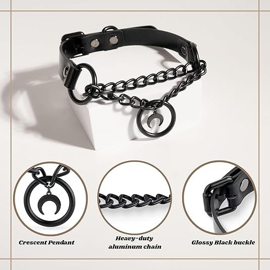 European and american harajuku punk style heart black chain choker necklace pu leather heart choker neck chain clavicle chain
