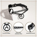 European and american harajuku punk style heart black chain choker necklace pu leather heart choker neck chain clavicle chain