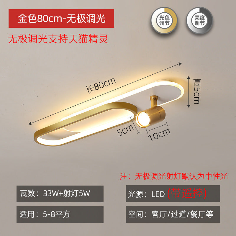 Corridor ceiling light, aisle light, creative personality, strip with spotlights, no main lighting, simple modern cloakroom lighting