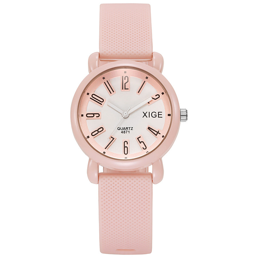 Silicone strap waterproof women's watch student watch dopamine color matching quartz watch manufacturer wholesale dopamine watch
