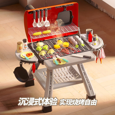 Kids' realistic outdoor cooking spray bbq grill playset - electric bbq oven & utensil set - cross-border toy
