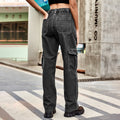 American retro european and american cross-border  new washed semi-elastic design stylish denim workwear casual pants for women