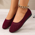 Amazon  spring/summer new arrivals: european and american style plus size round toe flat knit loafers - wholesale