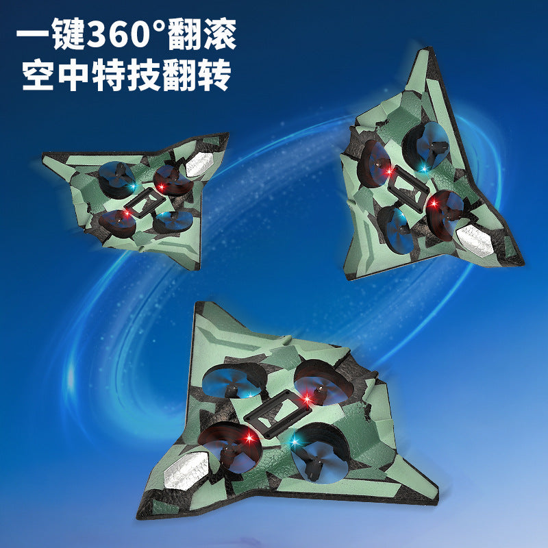 kids remote control fighter drone rechargeable and drop-resistant foam model aircraft four-axis glider boy toy