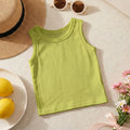 Kids' 100% cotton tank top - new summer collection: solid color, skin-friendly, sleeveless top for boys and girls. perfect for loungewear, sleepwear, and wholesale children's clothing