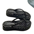 Korean retro polka dot platform flip-flops - women's summer outdoor fashion hot style beach thong sandals for vacation