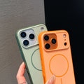 Premium anti-fingerprint, anti-slip, color-blocked, soft-touch 2-in-1 iphone 17 pro max case with 15 magnetic attachment compatibility