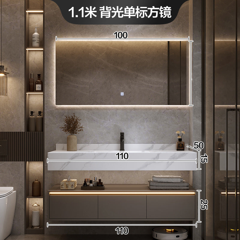 [Spot] Multifunctional storage rack, rock slab hot bending integrated basin, bathroom, washstand, face wash, bathroom cabinet combination