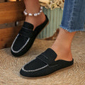 Exportplus size spring bean shoes flats slippers one-leg exportplus size lazy half slippers wholesale