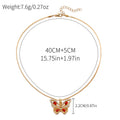 Wholesale alloy butterfly necklace with diamond accents - new european and american cross-border jewelry, statement pendant, minimalist and versatile women's choker