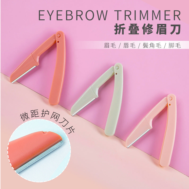 Customizable foldable eyebrow razor - stainless steel eyebrow shaper - oem tool private label manufacturing available - eyebrow razor & beauty razor
